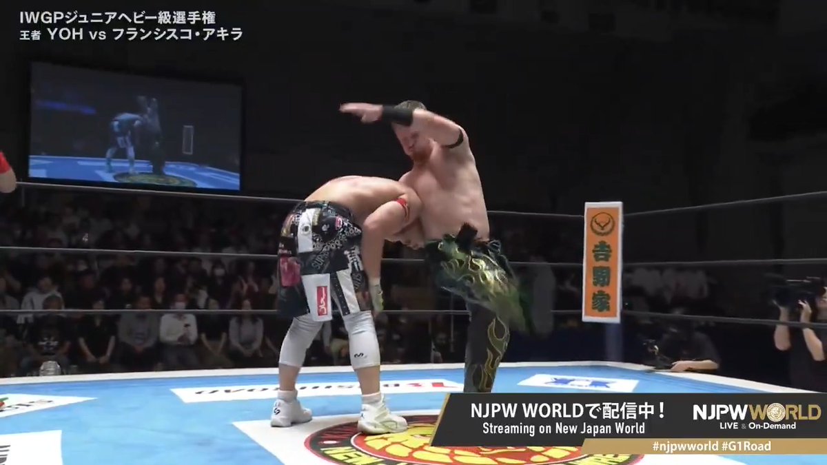 .AKIRA (フランシスコ・アキラ) "Lionsault → Powerbomb → Speed Fire" From the profile URL #njpwworld #G1Road