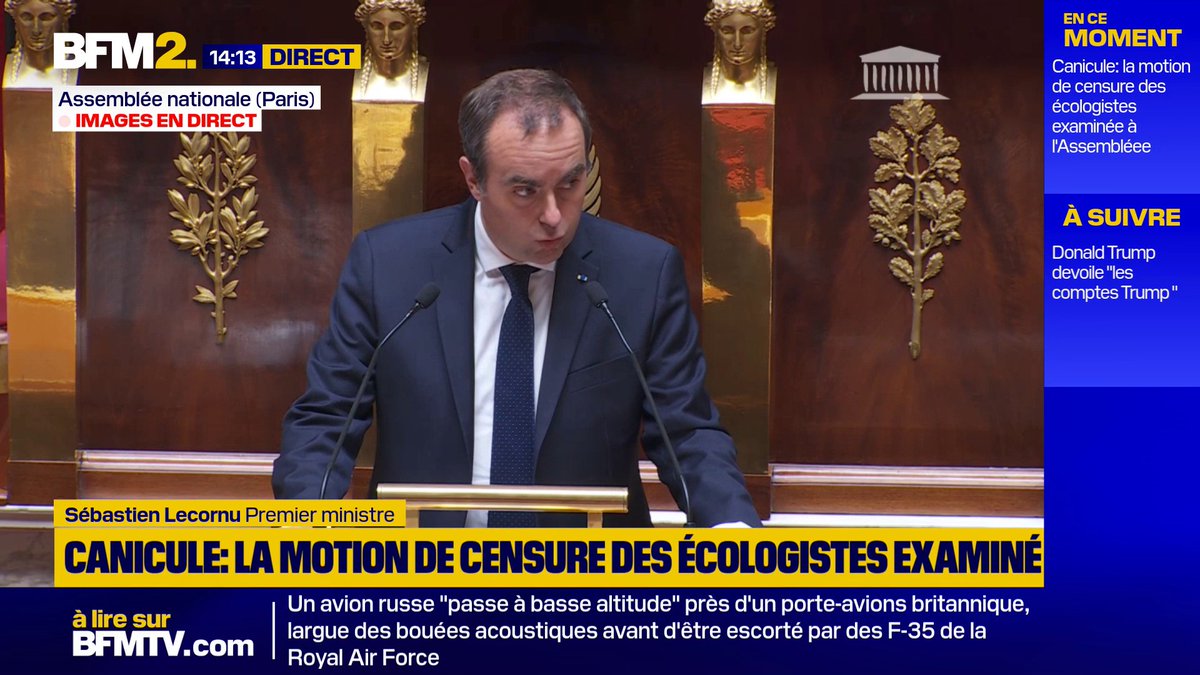💬"Accuser le gouvernement d'avoir 'des morts sur la conscience' n'est pas une alerte. C'est une faute" Sébastien Lecornu accuse les députés signataires de la motion de censure d'"instrumentaliser les victimes" de la canicule #BFM2