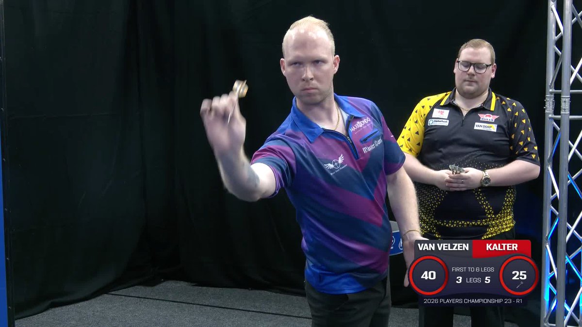 OLDE KALTER PREVAILS! Dennie Olde Kalter gets the better of fellow Dutchman Marvin van Velzen, triumphing 6-3 to progress into round two! 📺 #PC23