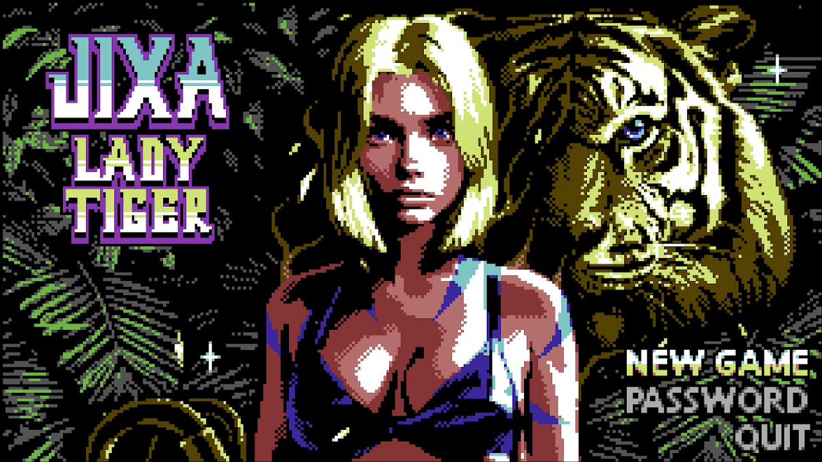 Jixa Lady Tiger is an old-school platformer with a visual style inspired by Commodore 64 games.