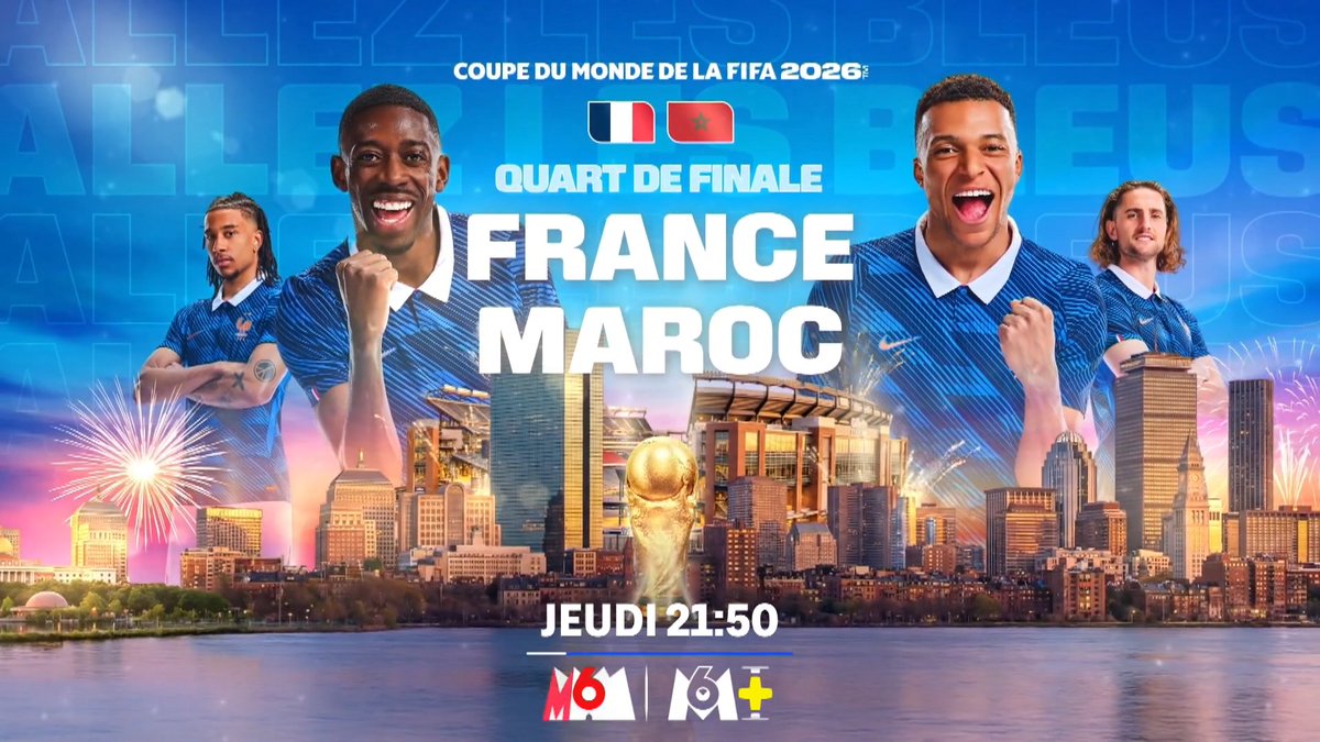 Le choc des quarts de finale de la Coupe du Monde de la FIFA 2026 : France - Maroc, jeudi à 21.50 sur M6 et M6+
