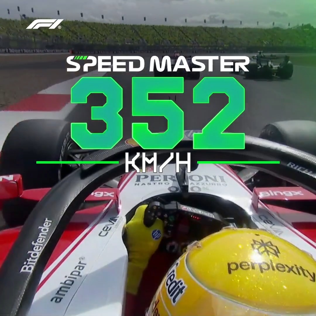 Lewis Hamilton was the aramco Speed Master at Silverstone 🇬🇧 The Ferrari driver clocked an impressive 352 km/h 💨 👉 #F1 #BritishGP