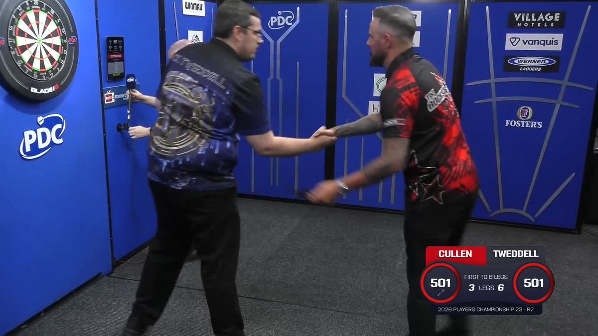 TWEDDELL DOWNS CULLEN! Jack Tweddell holds his nerve against Joe Cullen in round two, as he beats The Rockstar 6-3, as Cullen couldn't back up his perfect leg with victory in Leicester! 📺 #PC23