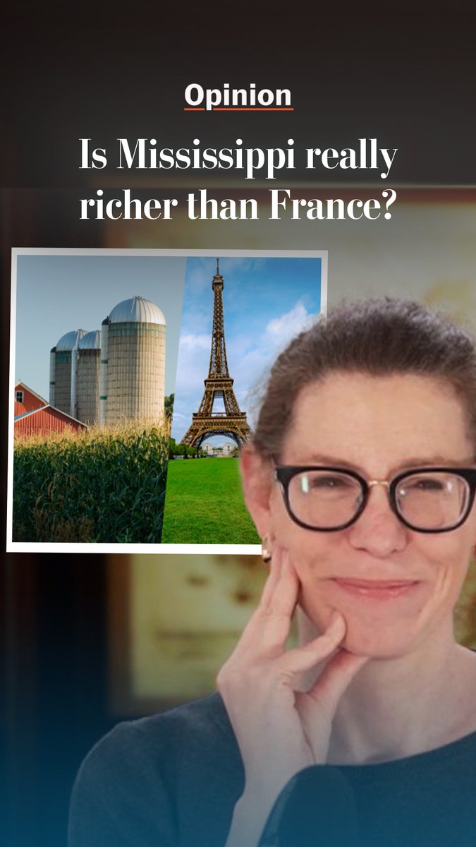 “Living in France is the upscale American daydream,” Megan McArdle says. “What’s a little harder to imagine is looking around me and thinking, ‘Yeah this place is definitely poorer than Mississippi.’ But when you look at GDP statistics, that’s actually what they seem to say.” 🔗 Watch the full analysis on the Reasonably Optimistic podcast: