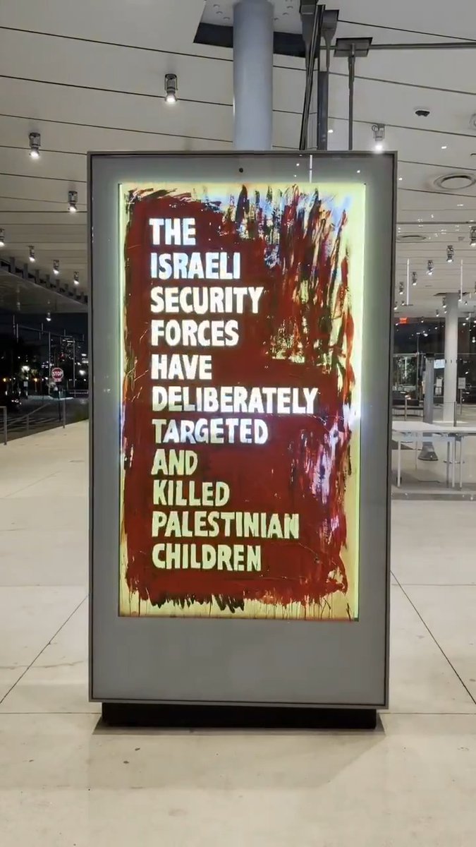 HATE ON DISPLAY: In NYC 🇺🇸, outside the Whitney Museum, a monitor displayed blood libel against Israel. These unsubstantiated claims are being put out with no shame. The only effect it will have is encouraging violence against the Jewish community.