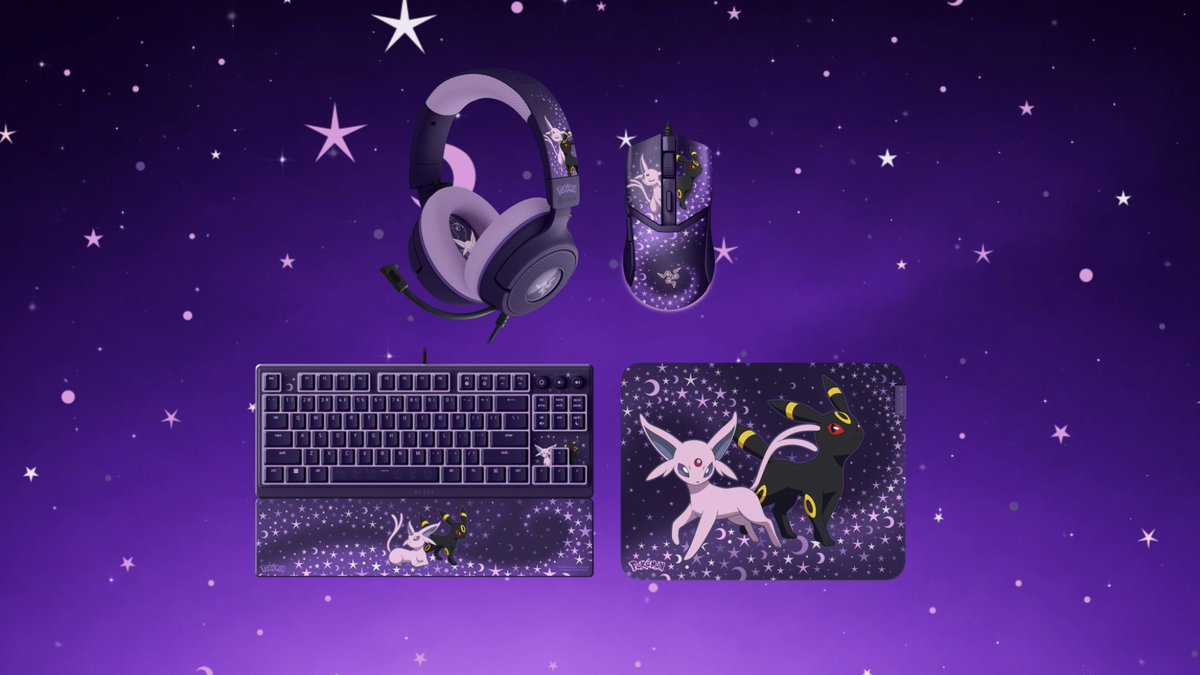 Two forces. One celestial setup. The Razer | Espeon &amp; Umbreon Collection brings Psychic and Dark type flair with a sleek new look inspired by the iconic Eevee evolutions duo. Evolve your setup today: