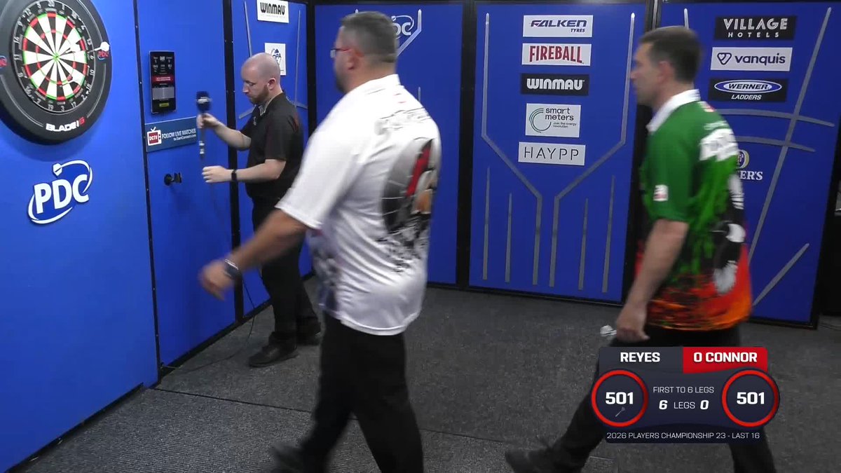 REYES WALLOPS WILLIE! Cristo Reyes cruises through to the quarter-finals! The Spaniard averages almost 105 to complete a six-leg whitewash of William O'Connor! 📺 #PC23