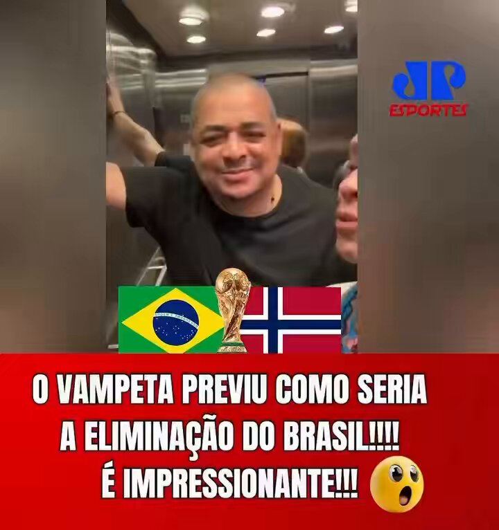ELE CRAVOU! Vampeta acertou que a Seleção Brasileira seria eliminada para Noruega e ainda acertou que Haaland marcaria dois gols!