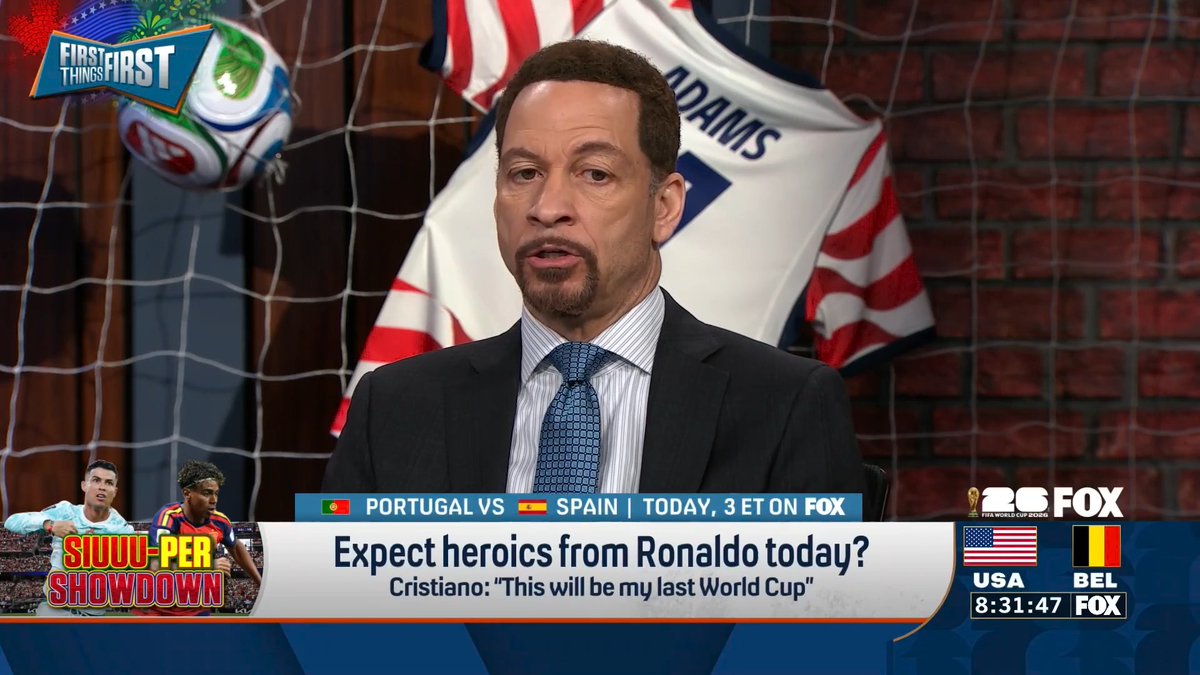 “Ronaldo has scored his last World Cup goal and this will be his last World Cup game… I could see him scoring on a penalty kick…but just in the flow of the game, no.” Chris Broussard feels incredibly confident about Spain beating Portugal: