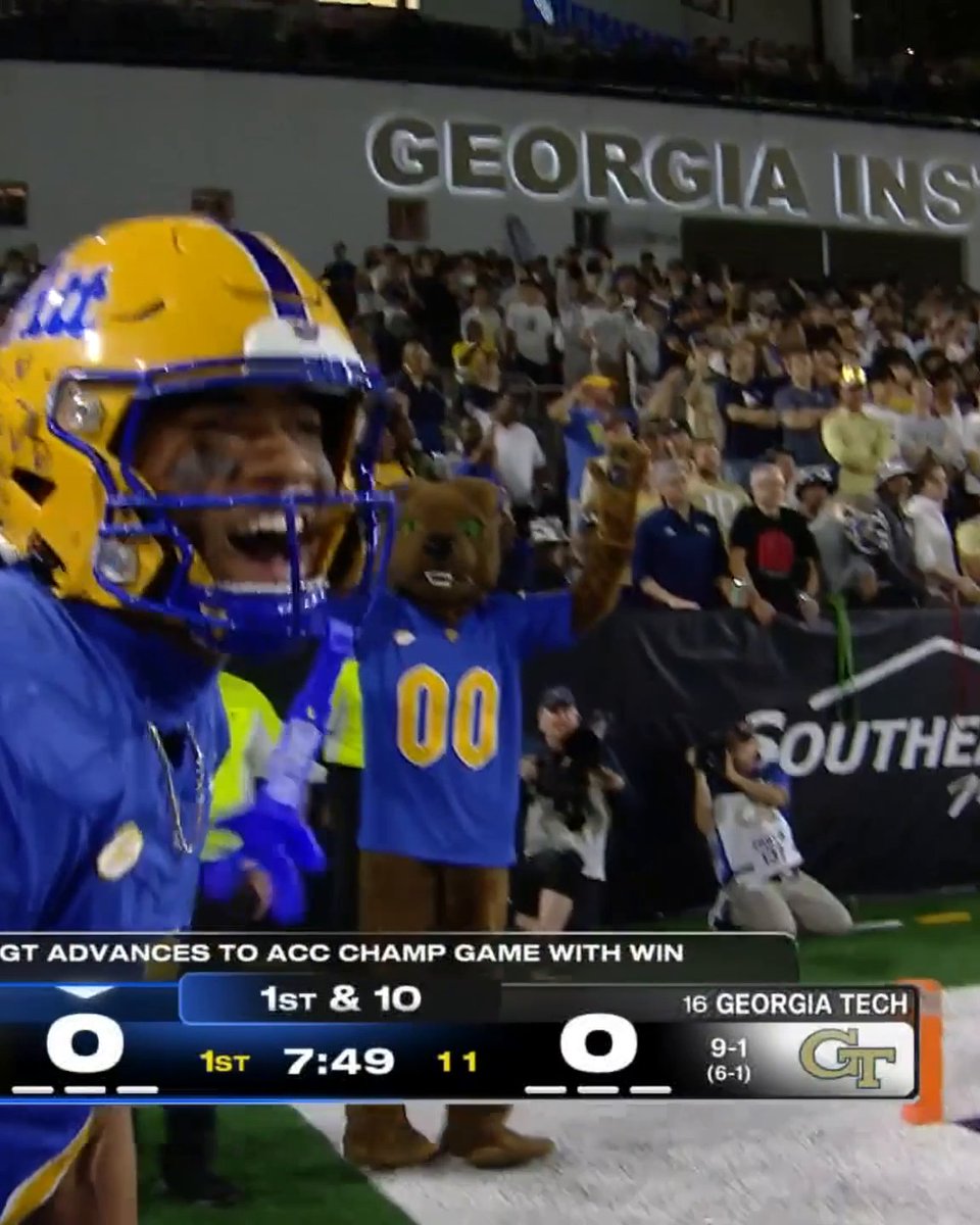 The 100-yard pick-six 🔥 Turner's dagger TD 🔥 Relive Pitt Football's upset road W over No. 16 Georgia Tech tonight at 7 ET 🍿