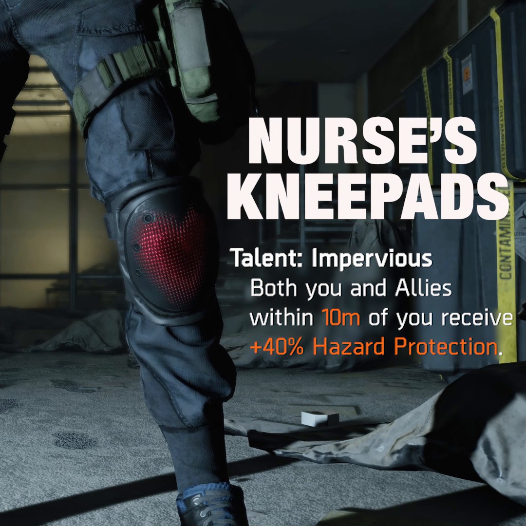 Nurse's Kneepads give you and your allies a major defensive boost. 💪 What build are you using it with?