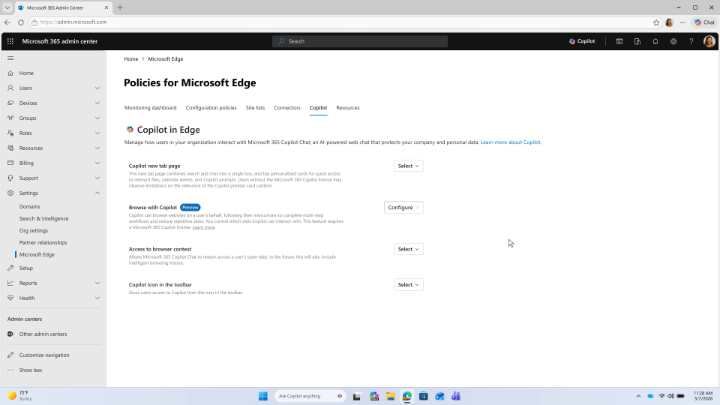 Good news: Copilot can now browse websites with your employees. Better news: IT decides which websites those are. Configure which pages Copilot can access in Edge for Business, right from the Edge management service in the Microsoft 365 admin center. Learn more: