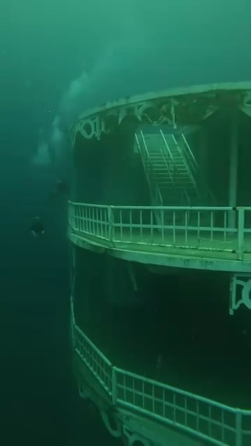 Video: The former Argosy riverboat casino is now at the bottom of the Gulf.