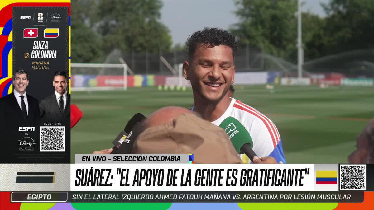 😂 ¡Puro buen ambiente! El beso de Yerry Mina a Luis Suárez que desató las risas. #ESPNMundial 📺 Mira los mejores partidos de la #FIFAWorldCup por ESPN, en el Plan Premium de #disneyplusla