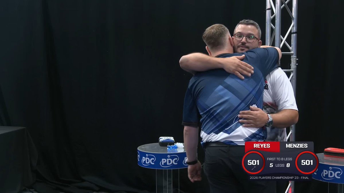 MENZIES WINS PC23! ๐ Cameron Menzies claims his third Players Championship title in Leicester, as the Scotsman denies Cristo Reyes a first PDC ranking title and beats the Spaniard 8-5! ๐บ #PC23