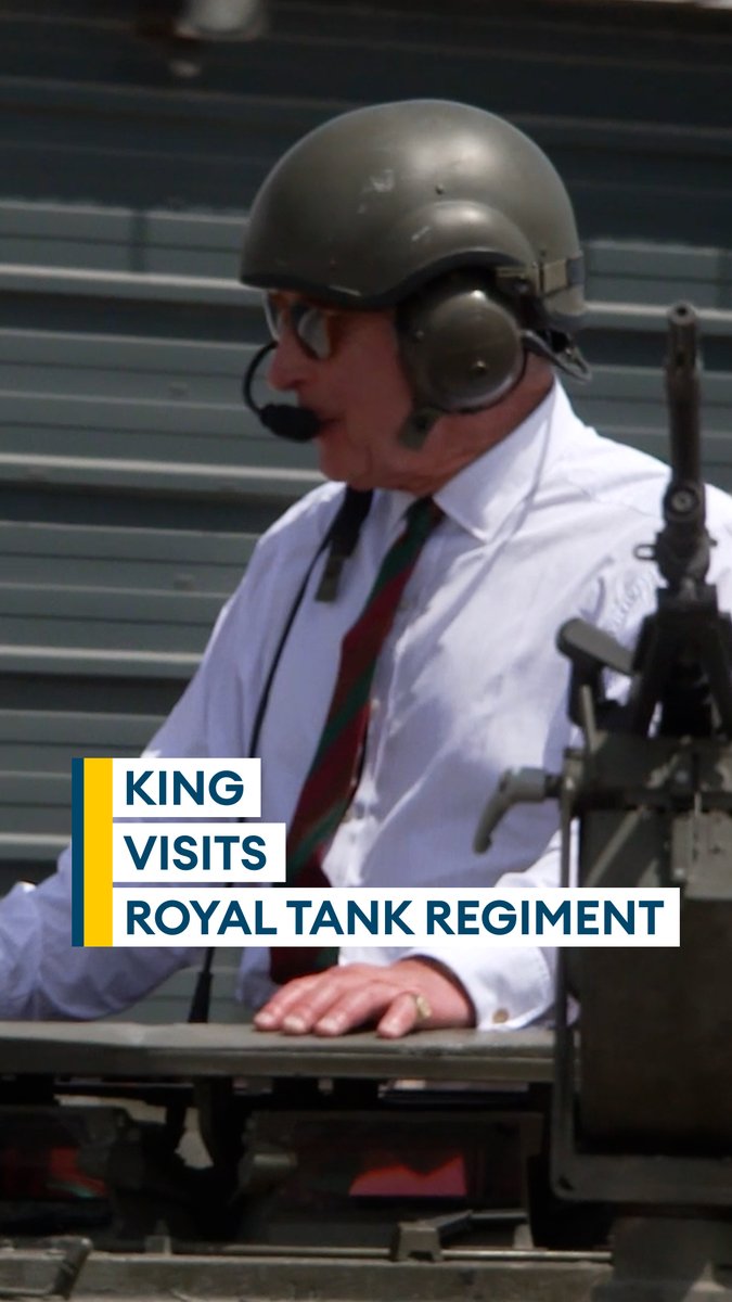 A tank fit for a king 👑 King Charles arrived in style in his visit to the Royal Tank Regiment as guest of honour for a Families Day event at Bovington, even taking command of a Challenger 2 tank
