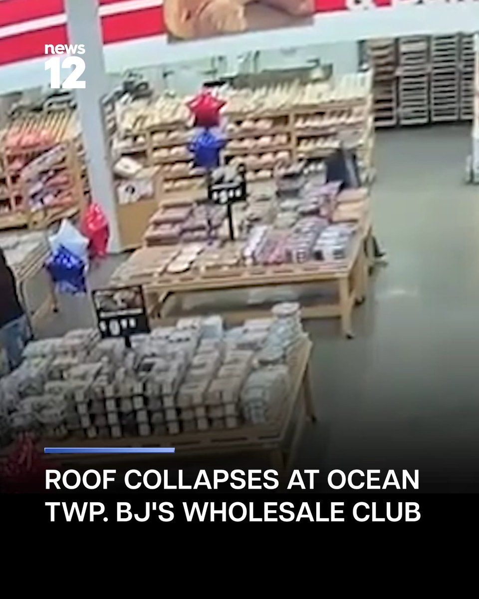 ROOF COLLAPSE: Ocean Township Mayor John Napolitani verified to News 12 that this surveillance video, which is now going viral, was taken inside the BJ's during a partial roof collapse. MORE: #News12 #RoofCollapse #LocalNews
