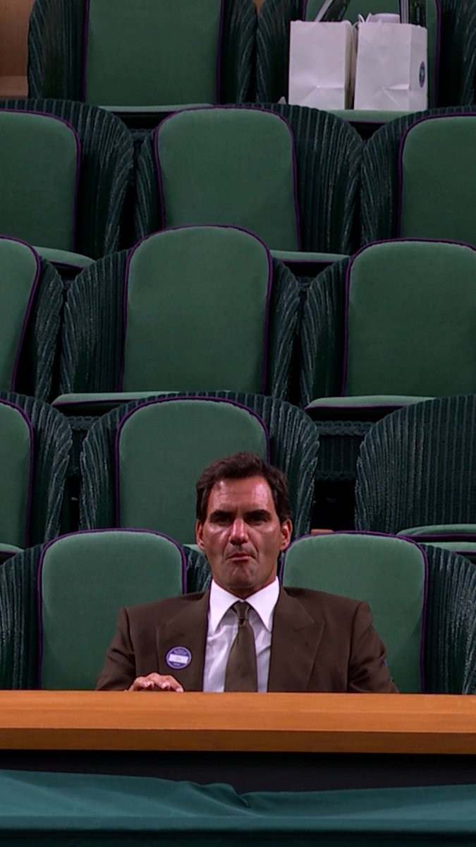If no one is going to sit with Roger Federer at Wimbledon I WILL 🫡🥺 The former SW19 champion stayed late to watch the VERY LAST BALL 👏 ↳ Wimbledon. Every Match. Live & On Demand. Centre Court in 4K. #StanSportAU #Wimbledon