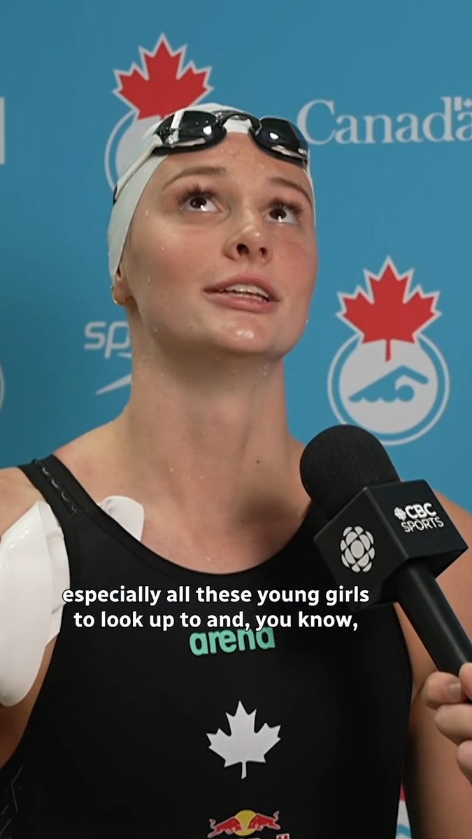 "I feel like I always break world records when I'm in Canada., because I know everyone in the stands is cheering me on" 🫶 Swimming in Canada just hits different for summer mcintosh 🇨🇦