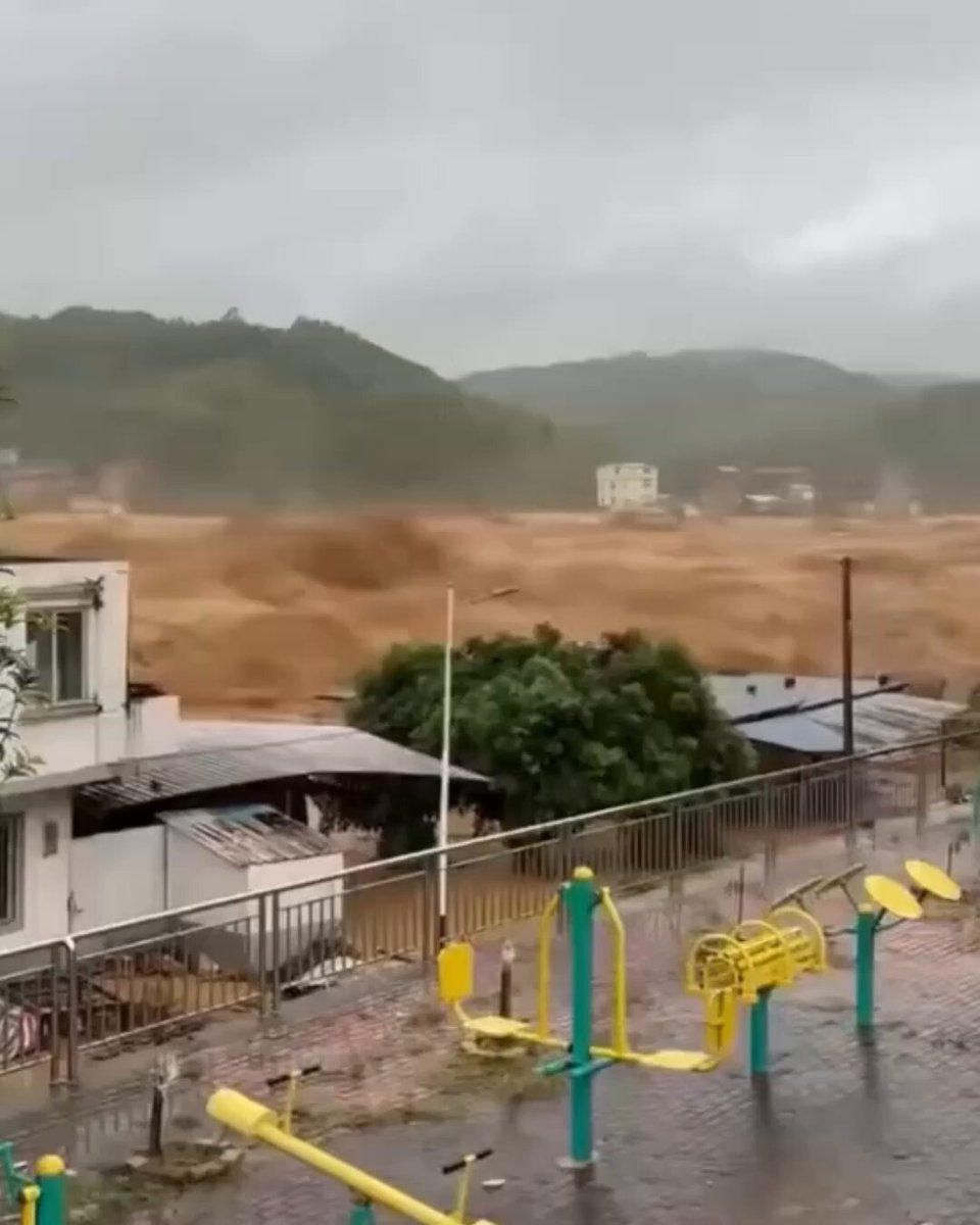 🚨Impactantes imágenes de un súper Tifón en #China que ha destruido todo a su paso.‼️