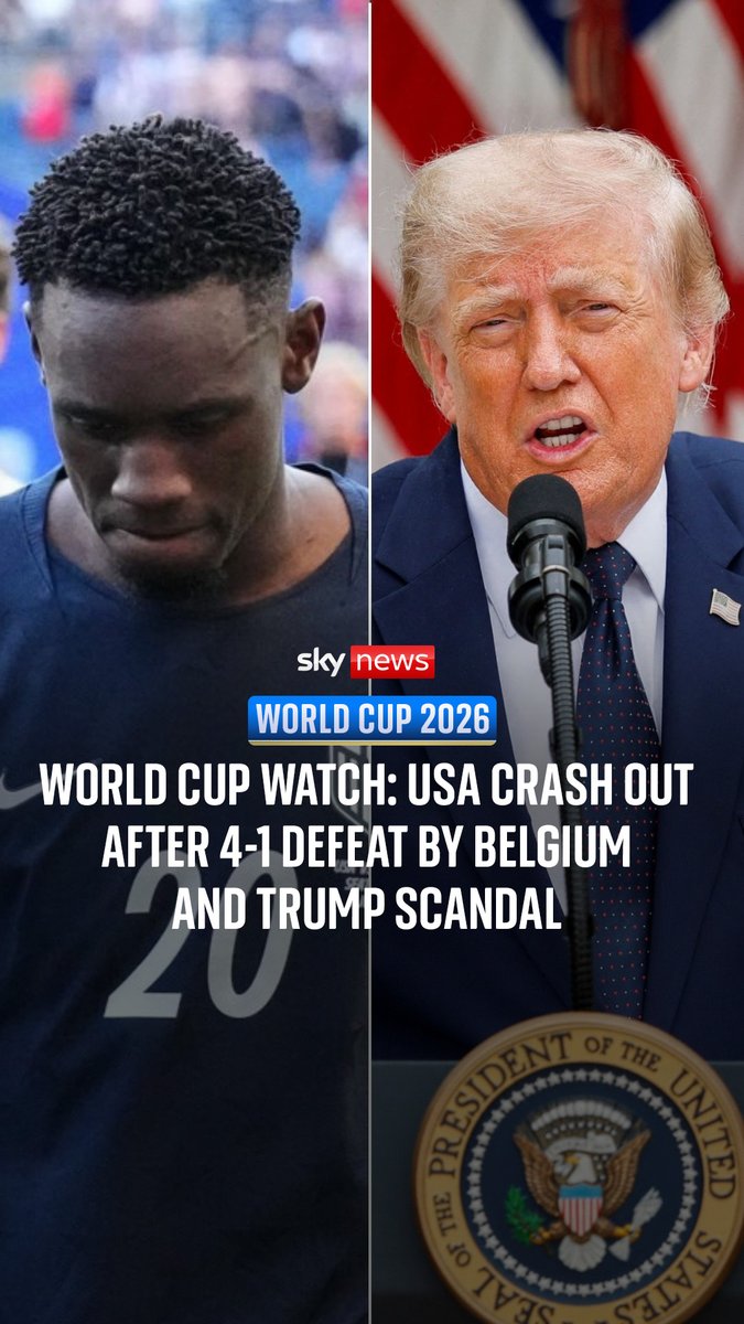 Striker Folarin Balogun failed to make an impact after his red card ban was lifted following Donald Trump's intervention, with USA beaten 4-1 by Belgium in a game featuring a goalkeeper howler. | Rob Harris Follow the latest: