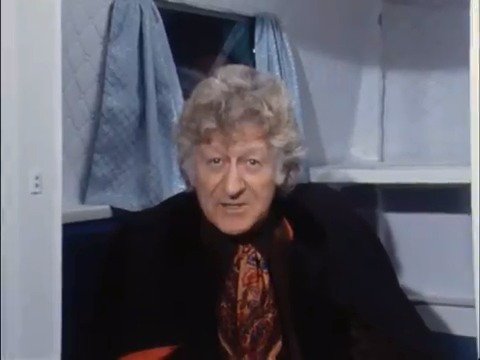 JON PERTWEE — born 107yrs ago today — shows off his collapsible Caravan in 1972.