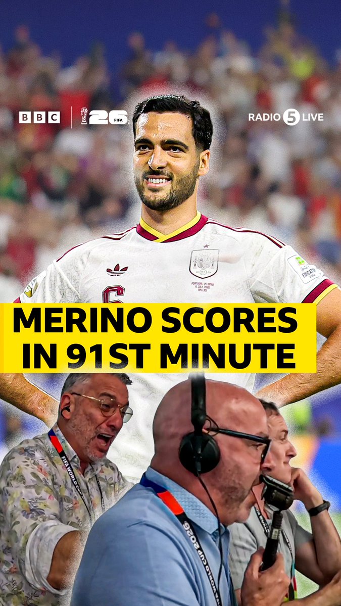 😅 Guillem Balague couldn't contain himself As Mikel Merino fires Spain into the quarter-finals! Ian Dennis &amp; Chris Sutton with the call 🇪🇸 #BBCFootball #FIFAWorldCup