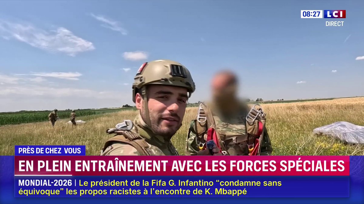 🪂 LCI au plus près des entraînements avec les forces spéciales ▶️ Matthieu Karmann rembarque pour un saut en parachute dans les mêmes conditions que les militaires