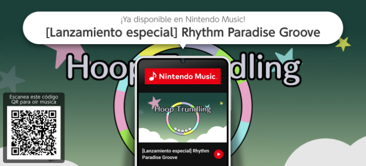 ¡Pa! 🗣️ ¡Pi! 🗣️ ¡Pe! 🗣️ ¡Pa! 🗣️ ¡Po!🗣️ Déjate atrapar por el ritmo con una selección de temas musicales de #RhythmParadiseGroove, ¡que ya está disponible en #NintendoMusic!