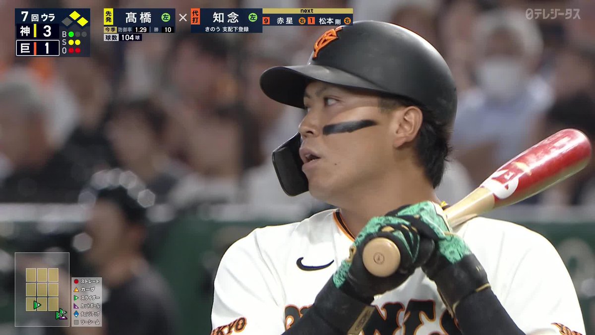 泥臭くも大きなプロ初ヒット㊗️ 外角に食らいついた知念大成がプロ初打席で初安打 直後の逆転に繋がるチャンスメイク！ ⚾️巨人×阪神 #ジャイアンツ #だったらDAZN