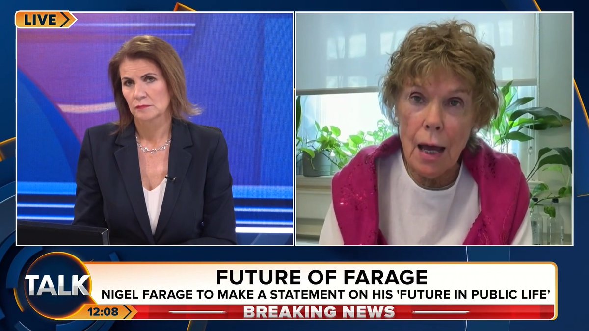 🚨Nigel Farage says he will make a statement on his future in public life at 2pm. Baroness Kate Hoey says she doesn't think Nigel Farage will step away from public life, but thinks he does need to have "a little break over summer". Julia Hartley-Brewer