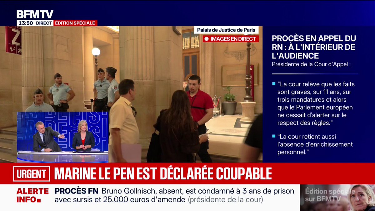 Procès en appel du RN: Marine Le Pen est déclarée coupable avec un an de prison ferme sous bracelet électronique