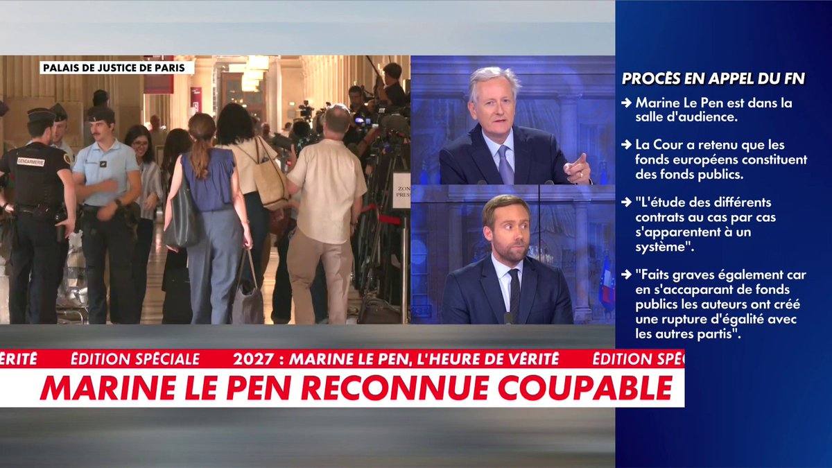 Marine Le Pen a été reconnue coupable dans l'affaire des assistants parlementaires du RN. Elle a été déclarée inéligible pendant 15 mois et condamnée à trois ans de prison, dont un an ferme sous bracelet. Toute l'info est à retrouver sur