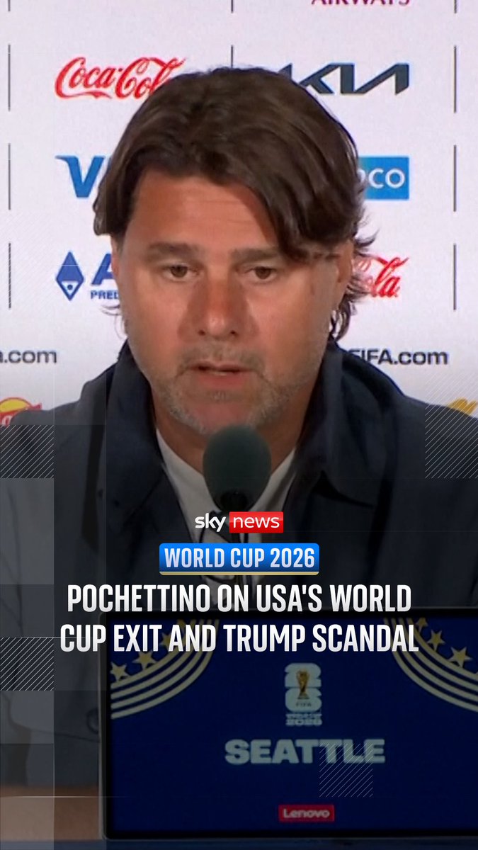 U.S. coach Mauricio Pochettino speaks about the Trump scandal as the U.S. team loses to Belgium and exits the World Cup