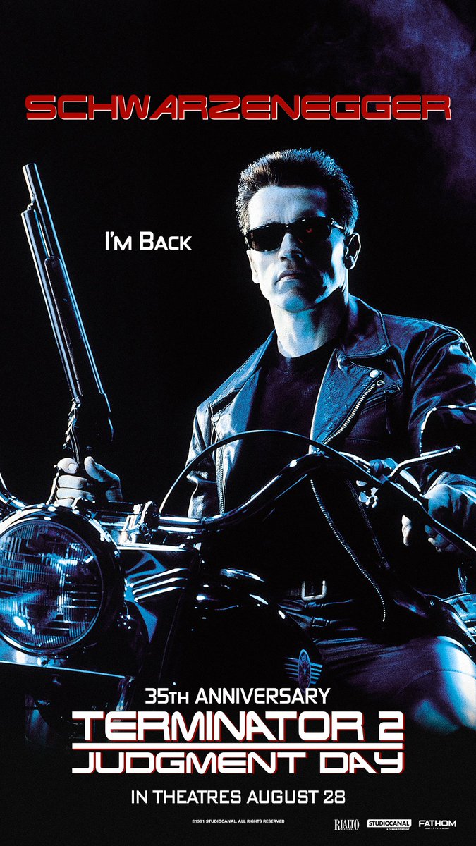 35 years later… he's back! James Cameron's groundbreaking and Academy Award-winning sci-fi classic TERMINATOR 2: JUDGMENT DAY returns to the big screen on Judgment Day itself. Tickets go on sale July 17.