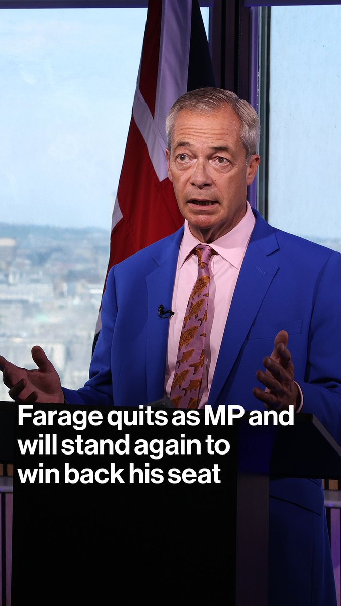 Nigel Farage has quit as an MP — vowing to fight the resulting by-election in Clacton. The shock announcement comes after increasing scrutiny over undeclared gifts the Reform UK leader received in the run-up to the 2024 general election
