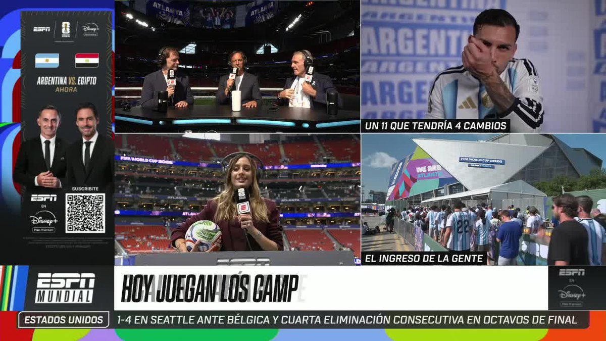 ¿Estás para jugar, More? More Beltrán⭐️⭐️⭐️ y el lujo de mostrar la pelota oficial con la que se jugará Argentina vs. Egipto en Atlanta. ⚡ #ESPNMundial 📺 Mirá los mejores partidos de la #FIFAWorldCup por ESPN, en el Plan Premium de #DisneyPlus