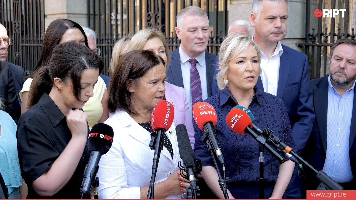 "I'm not interested - this isn't about Sinn Féin": Northern Ireland First Minister Michelle O'Neill denies that the party are "hypocrites" in their approach to allegations of abuse cover-ups after Jeffrey Donaldson's conviction. Question by Brian Mahon of the Daily Mail.