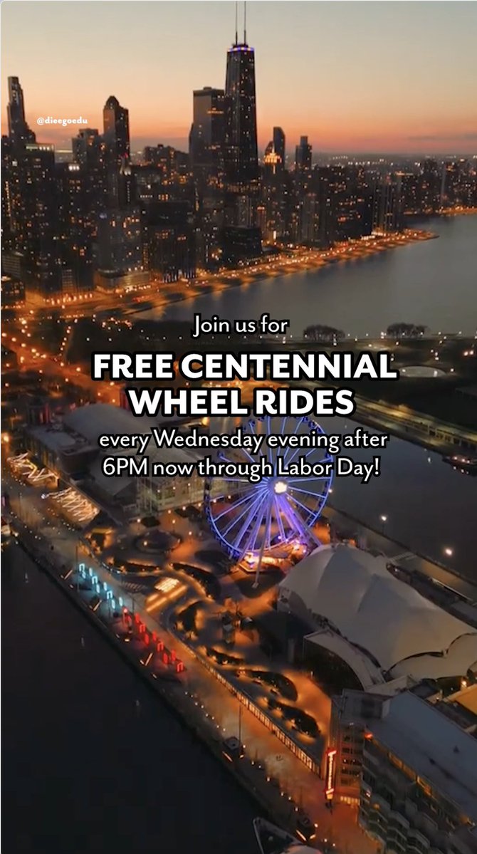 Dear Chicago, While we can’t control the weather, we can try to make it right. We’re hoping you'll give us another chance to see amazing fireworks set against the city's most spectacular skyline. 🎡 Starting this Wednesday, July 8 and EVERY WEDNESDAY until Labor Day weekend, we're inviting the great city of Chicago to join us for FREE Centennial Wheel rides after 6PM. It’s easy: ✅ Register (up to 4) tickets each week at the URL below. ✅ Tickets will be sent directly to your email. ✅ Stick around for our free Summer Fireworks show. It is pretty epic; we hope you’ll give us another spin. Learn more here: See you soon, Your friends at Navy Pier
