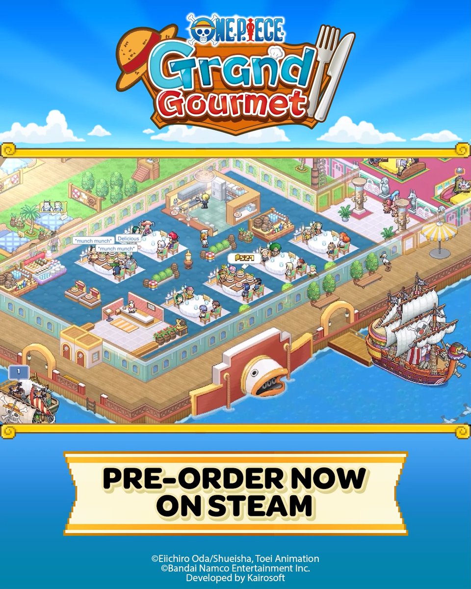 A place to cook, serve, and belong. 🍖 Build your own restaurant and welcome guests from across the ONE PIECE world. Pre-order now on Steam: #OPGG #ONEPIECE