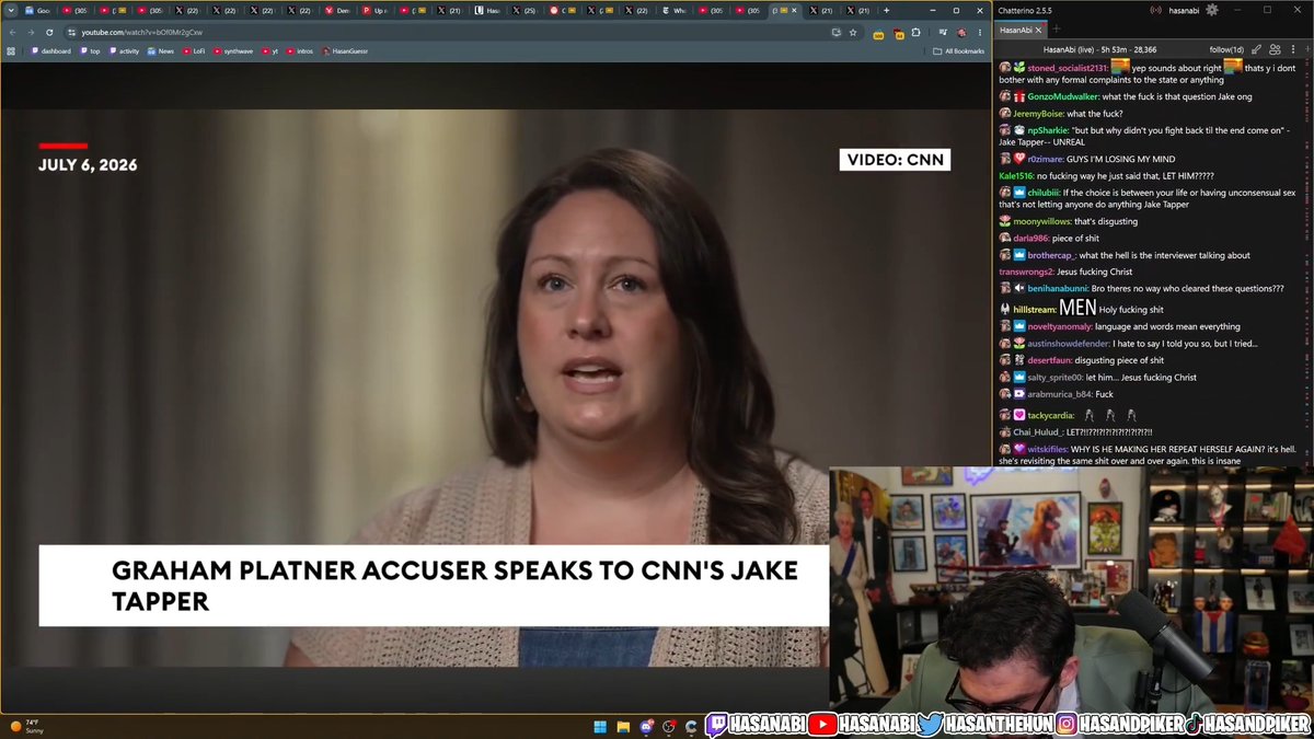 He is interviewing her this way to leave absolutely zero room for rape deniers to twist her words. This is a culture Hasan Piker has been instrumental in creating. After Platner's previous victim came forward, Piker ignored the allegations that he grabbed her shoulders and wrists and confined her to a room against her will. He said she just felt “scared of him at times.” And let's not forget how he said it "doesn't matter" if Israeli women were raped after October 7th. If you don't want rape survivors to have to give detailed accounts of their assaults, don't contribute to a culture that demands this level of detail in return for belief.