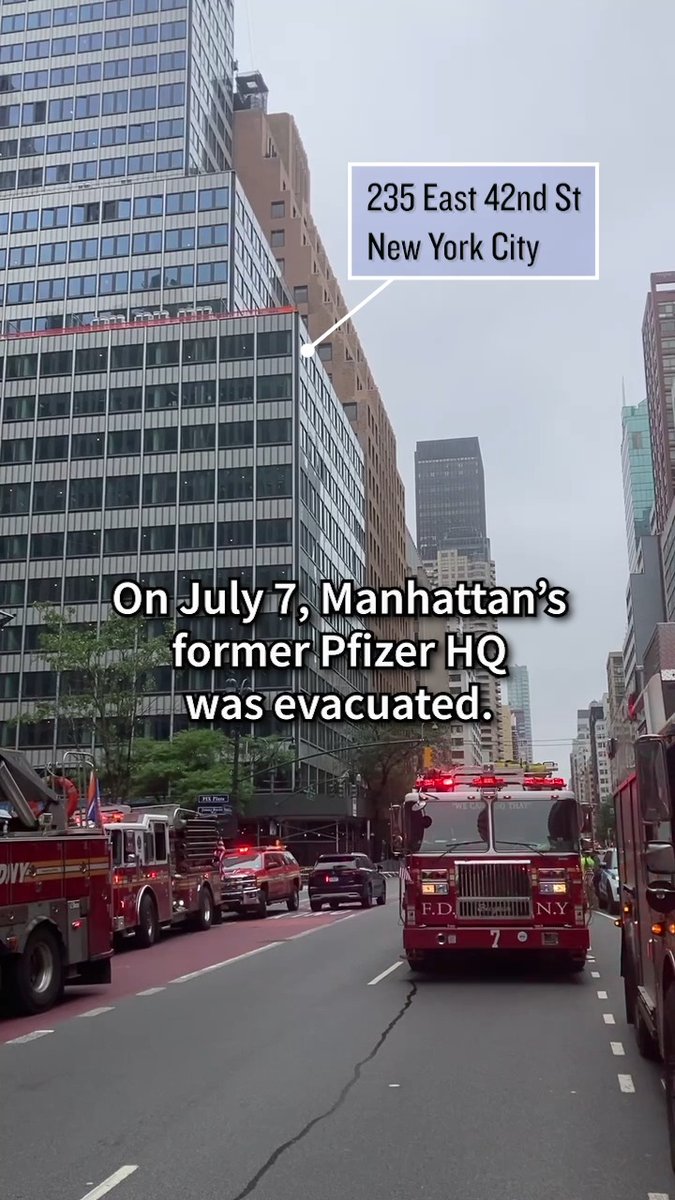 WATCH: New York City's biggest office-to-residential conversion just hit an unexpected obstacle. Buckling columns and falling bricks forced an evacuation at the former Pfizer headquarters.