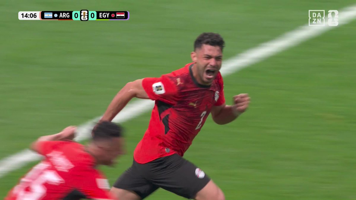 エジプト🇪🇬が先制点! クロスから最後はイブラヒムの完璧なヘディング⚽️ 🏆️#FIFAワールドカップ ラウンド16 🆚アルゼンチン×エジプト 📱#DAZN ライブ配信中 #本気で楽しむならDAZN コカ・コーラ