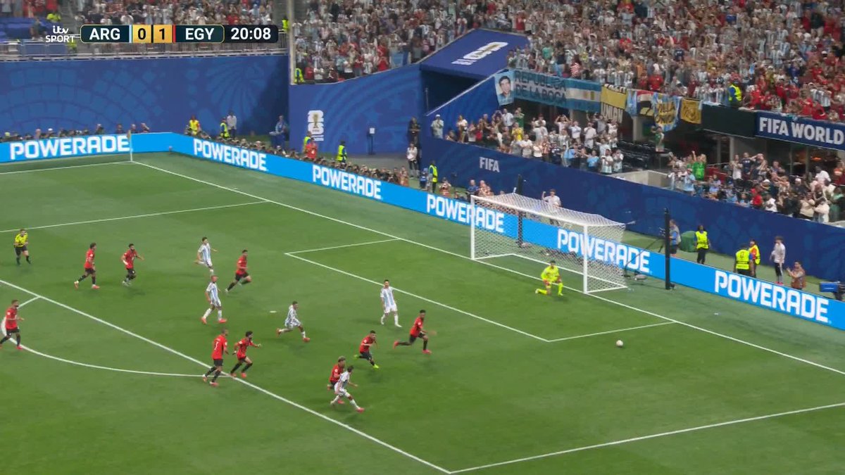 Messi MISSES another penalty 🙅♂️ Egypt's keeper Mostafa Shobeir throws himself at the ball to stop Argentina capitalising on a foul on Nicolas Tagliafico 🫨