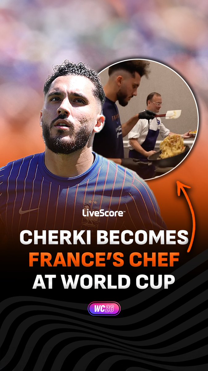 Rayan Cherki puts his cooking skills to the test as France’s chef after just 61 minutes of game time at the World Cup 👨‍🍳🇫🇷