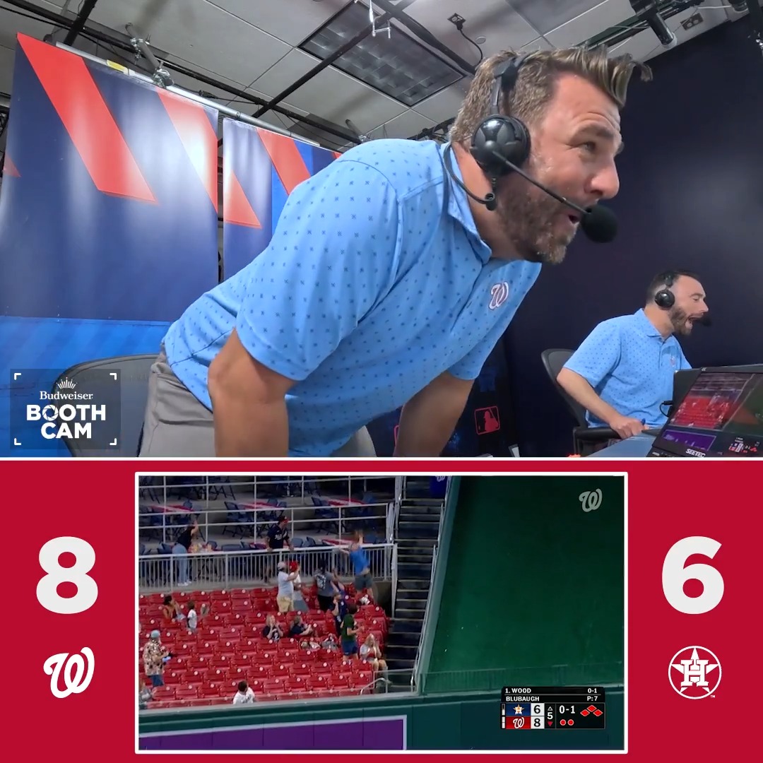 what a 446-foot james wood grand slam looks like from the booth 🗣️ Budweiser |