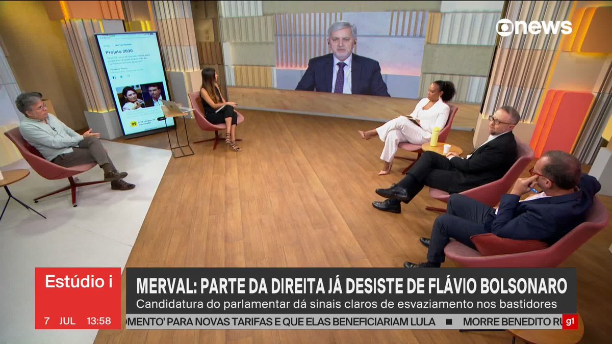 Merval Pereira: parte da direita já desiste de Flávio Bolsonaro. ➡ Assista à #GloboNews ao vivo: #Estúdioi