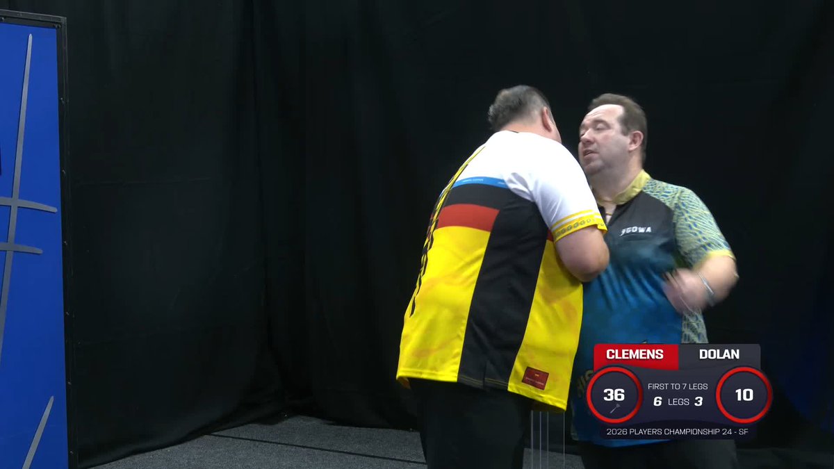 CLEMENS INTO THE FINAL! Gabriel Clemens is the first player into the final of #PC24, as the German averages upwards of 100 in a 7-3 victory over Brendan Dolan! 📺 #PC24