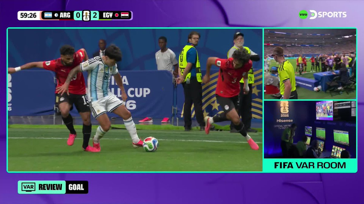 ¡NO VALE EL GOL DE EGIPTO! Por infracción sobre Lisandro Martínez, el francés Letexier anuló el tanto por medio del VAR. #MundialEnDSPORTS #FIFAWorldCup