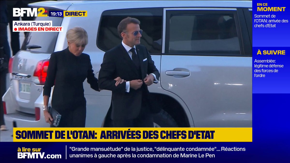 Emmanuel et Brigitte Macron ont rencontré le président turque Recep Tayyip Erdoğan, et sa femme Emine Erdoğan #BFM2